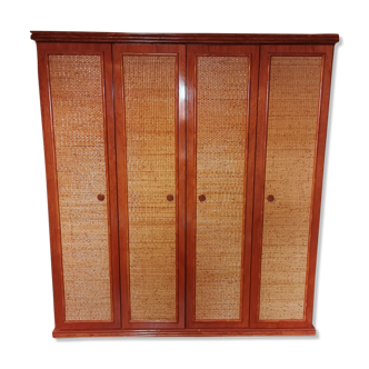 Rattan and bamboo cabinet