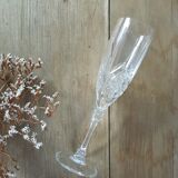 Chiseled crystal champagne flutes