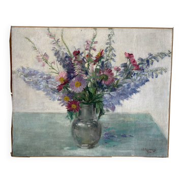 Spring bouquet, oil on canvas signed 1964
