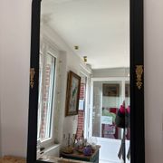 Large matte black mirror