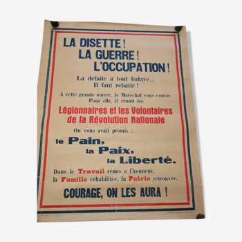 Affiche politique ancienne Pétain