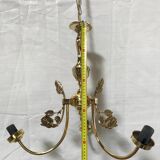 Polished Solid Brass Pendant Chandelier with Three Arms