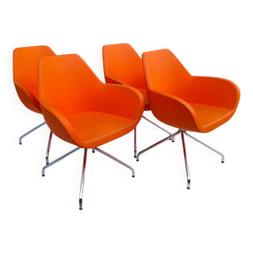 Set of 4 Fan 10H pop armchairs for Profim designer Piotr Kuchciński