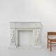 French Carrara marble fire place with Adam and Eve decoration