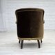 Fauteuil scandinave des années 1950, velours vert, bois de frêne.