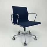 Blue fabric office chair, ICF - Charles Eames, Ray Eames - EA108 aluminum group