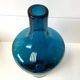 Large Modernist Soliflore Vase Thick Blown Blue Glass