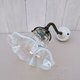 Opalescent tulip gooseneck wall lamp