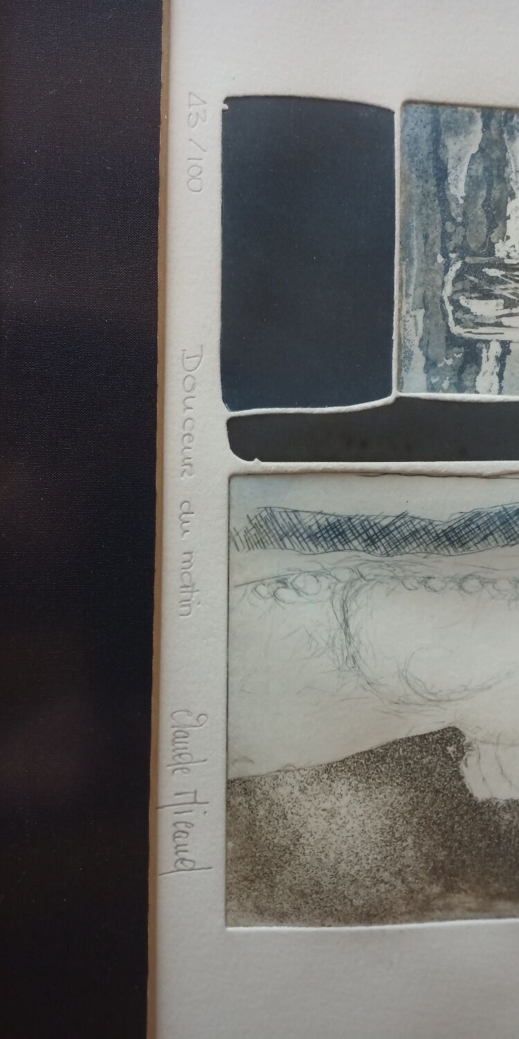 Lithograph Claude Michaud " sweetness of the morning "