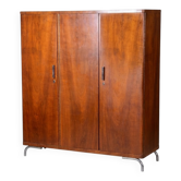 Garde-robe Bauhaus en acier chromé et noyer par Slezak, tchèque, années 1930