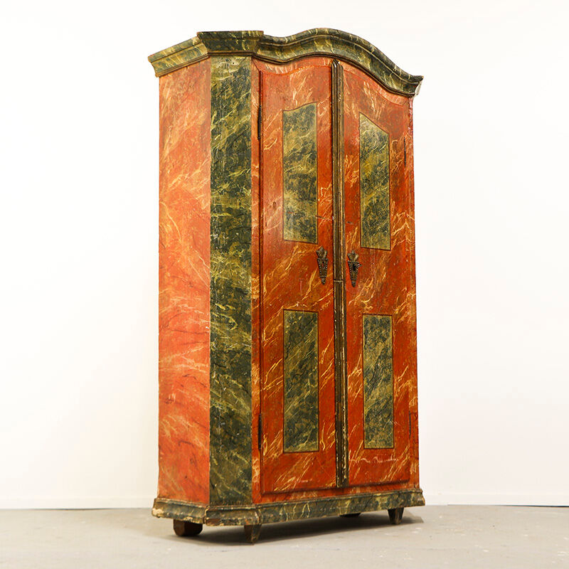 Painted Marble Folk Art Cabinet