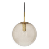 Lustre Limburg in brass with smoked glass ball, Germany, 1970s