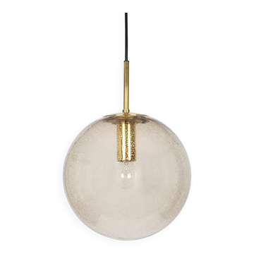 Lustre Limburg in brass with smoked glass ball, Germany, 1970s