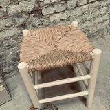 Wooden and straw stool