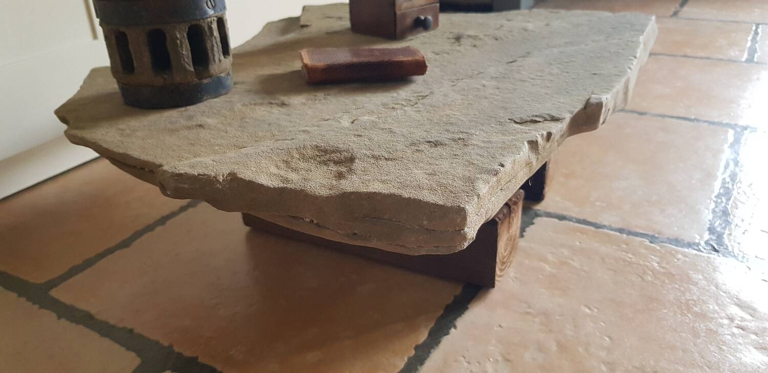 Natural stone coffee table