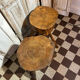 Pair of brutalist chalet stools