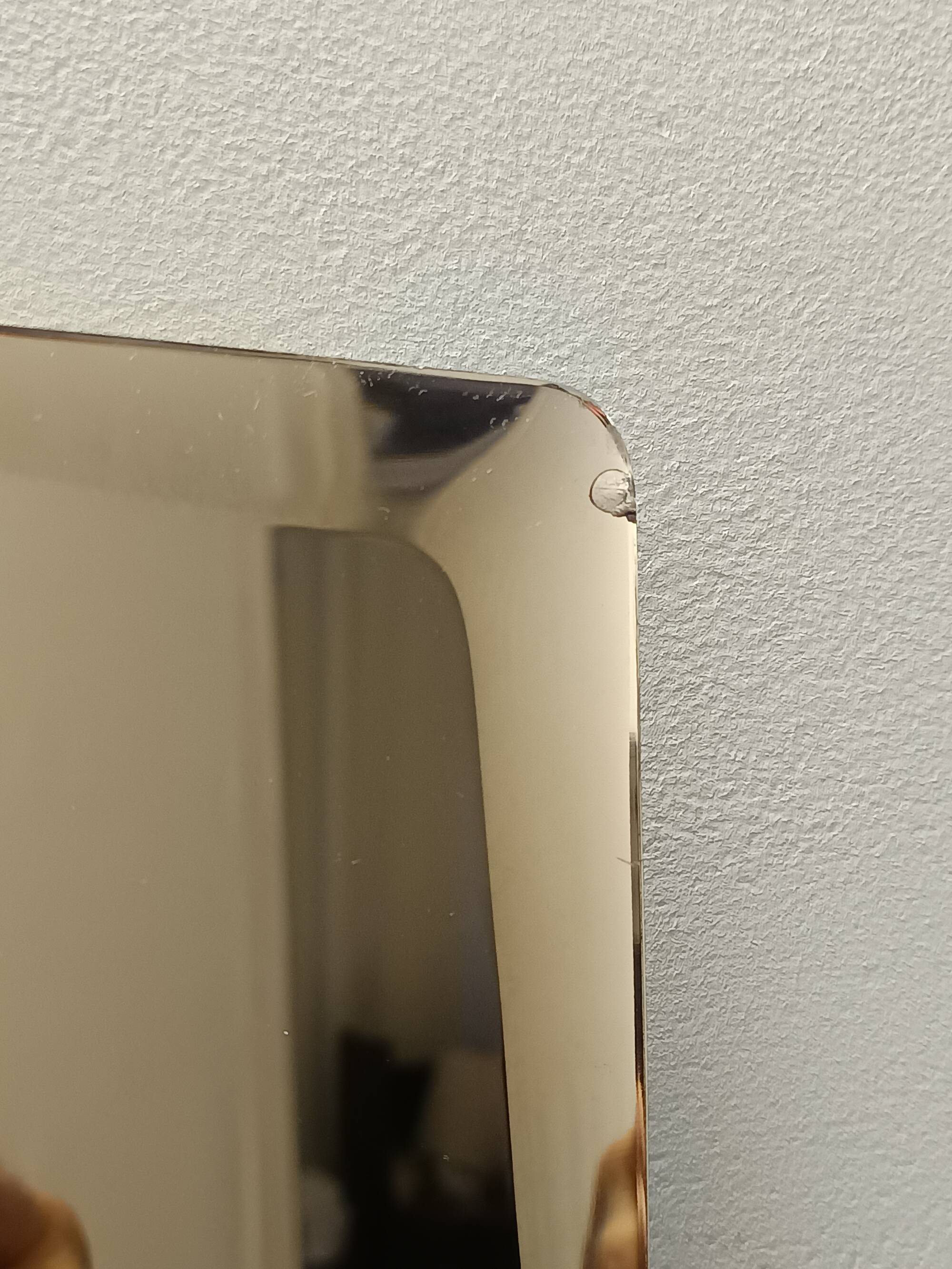 Postmodern Square Beige Wall Mirror with a Beveled Glass, Italy