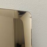 Postmodern Square Beige Wall Mirror with a Beveled Glass, Italy