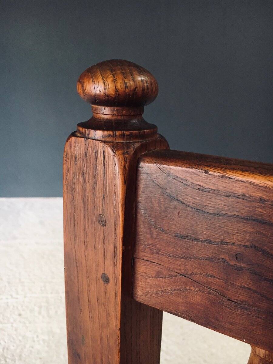 Oak & Rope Travail Populaire Side Chair, Belgium, 1950s