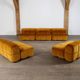 Cini Boeri for Arflex Modular Strips Sofa in Ocre velvet, Italy 1968
