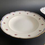 4 soup plates in Paris porcelain, "A la Reine" model, 1890, Damo