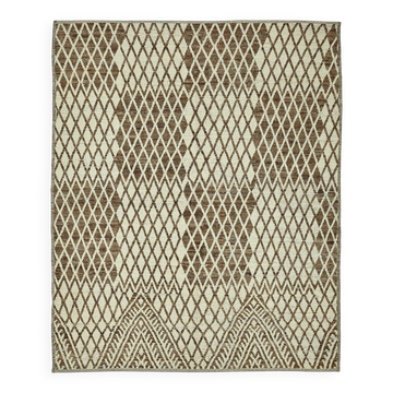 Tapis en laine brun contemporain turc fait à la main de 297 cm x 359 cm