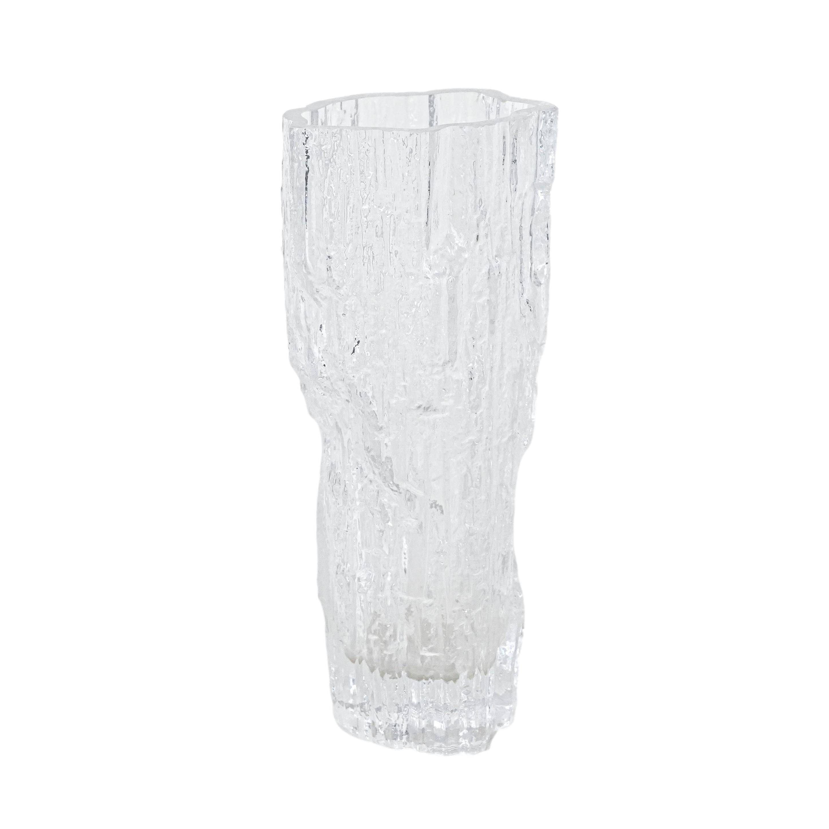Vase en verre glacé, design danois, années 1970, fabriqué au Danemark