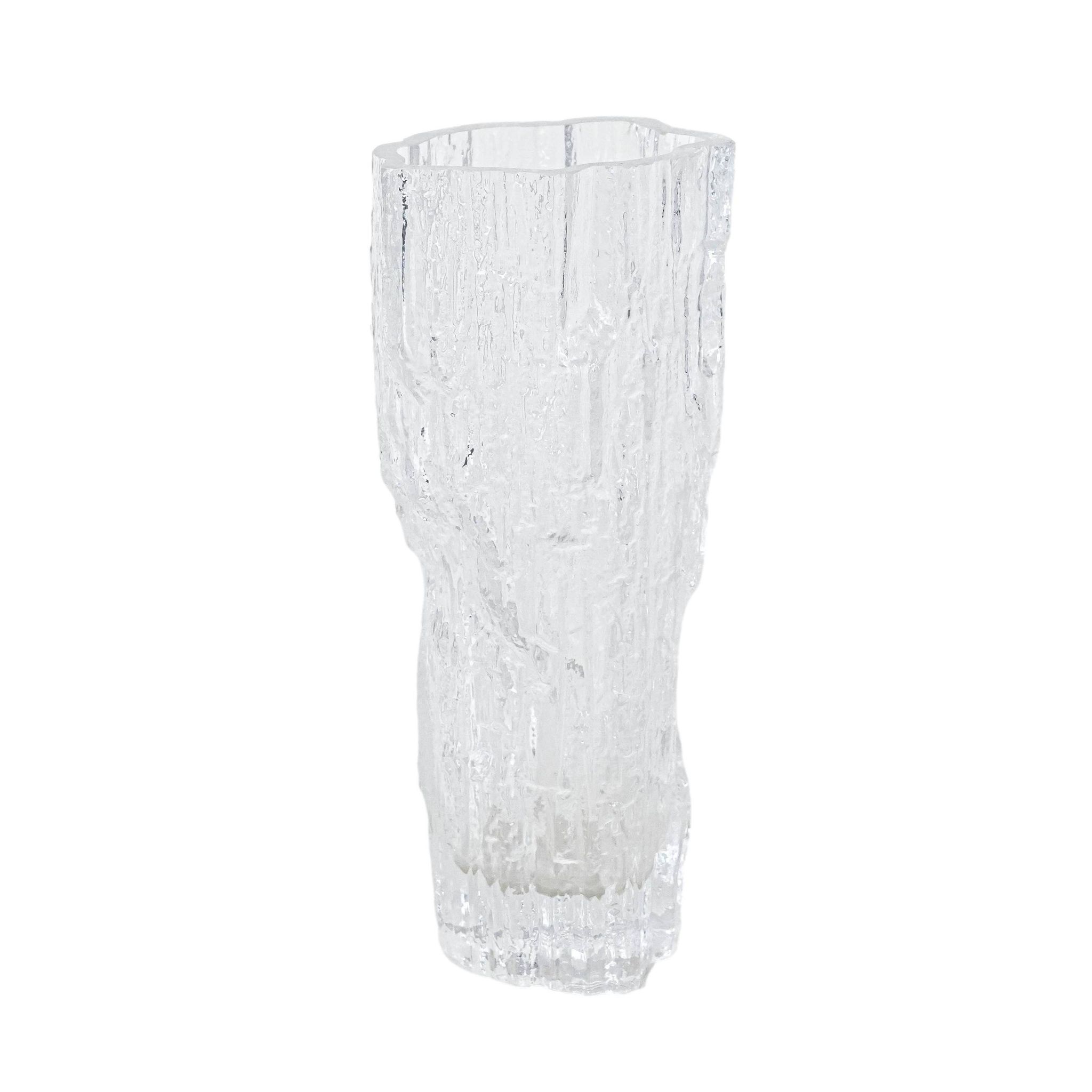 Ice glass vase, Danish design, 1970s, made in Denmark