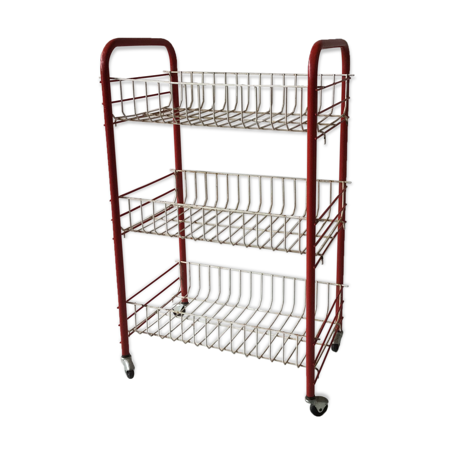 Vegetable trolley on vintage wheels