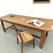 Solid oak farmhouse table, 1970s