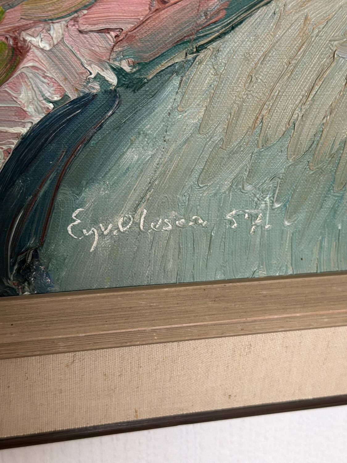 Swedish Oil on Canvas – “Forest” by Eyvind Olesen – Dated 1957