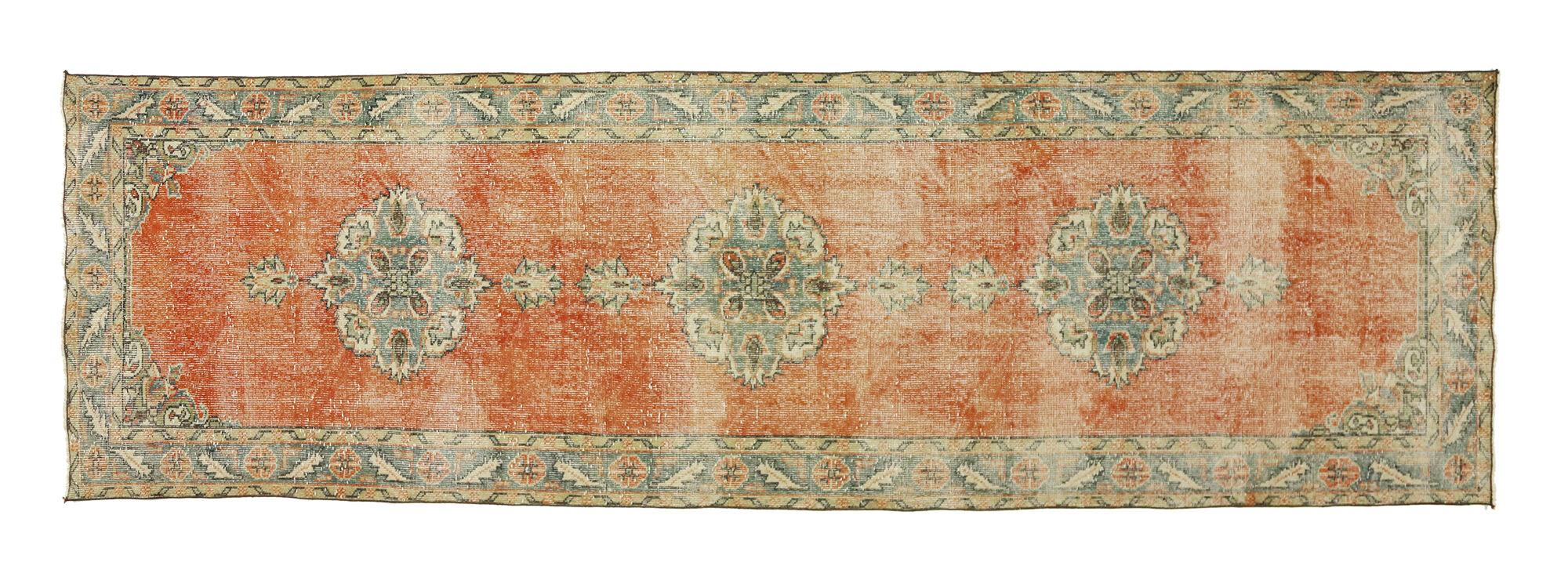 Anatolian handmade vintage rug 353 cm x 105 cm