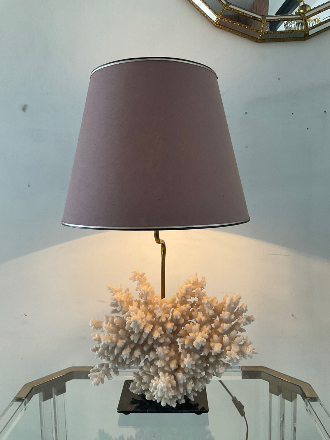 Hollywood Regency coral lamp from the 70s