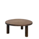 Round coffee table in solid oak, octagonal legs, France, 1950s.