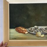Still life, oil on panel signed