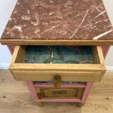 Bedside table in wood and marble