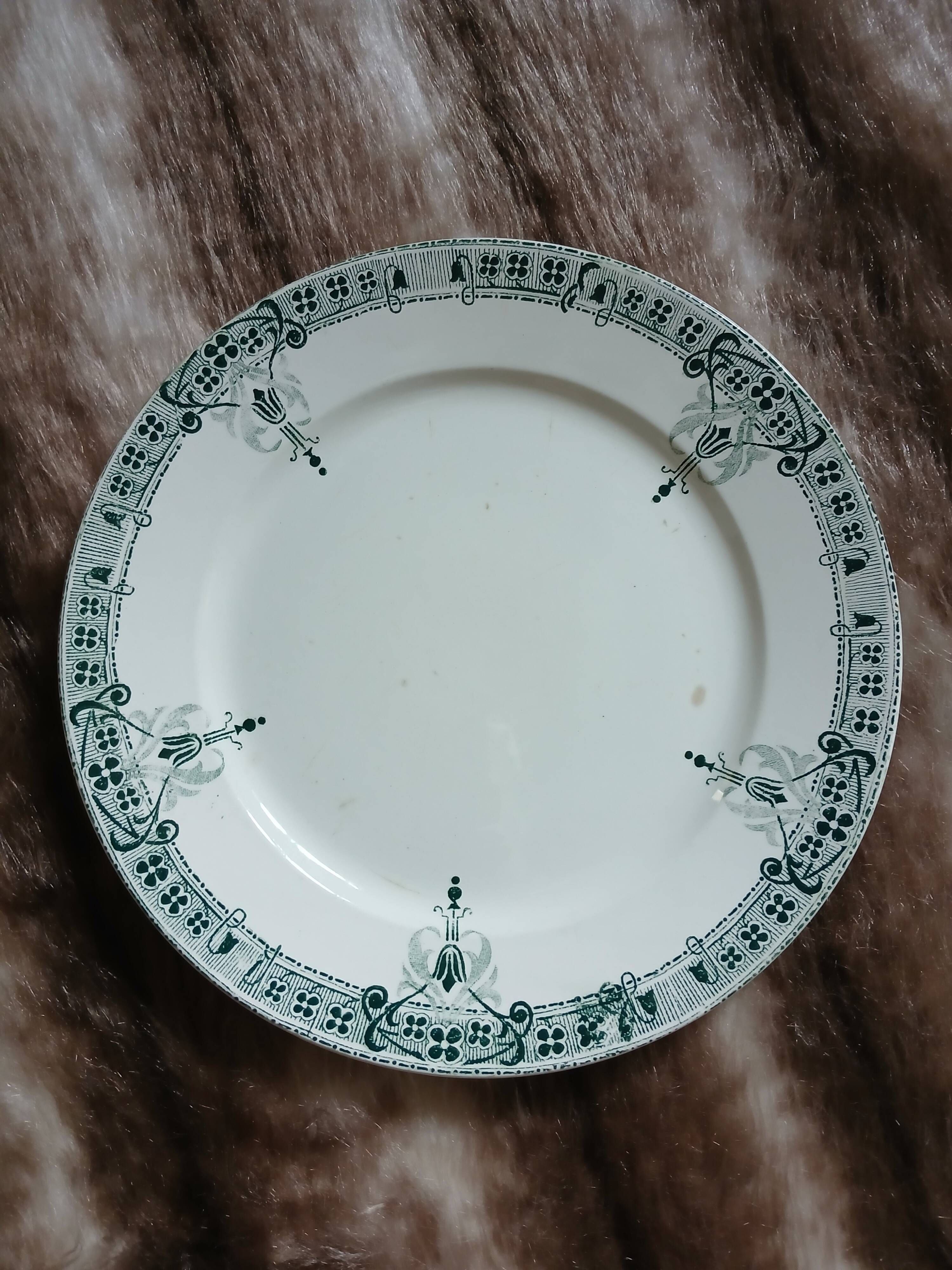 10 antique flat plates in ironstone