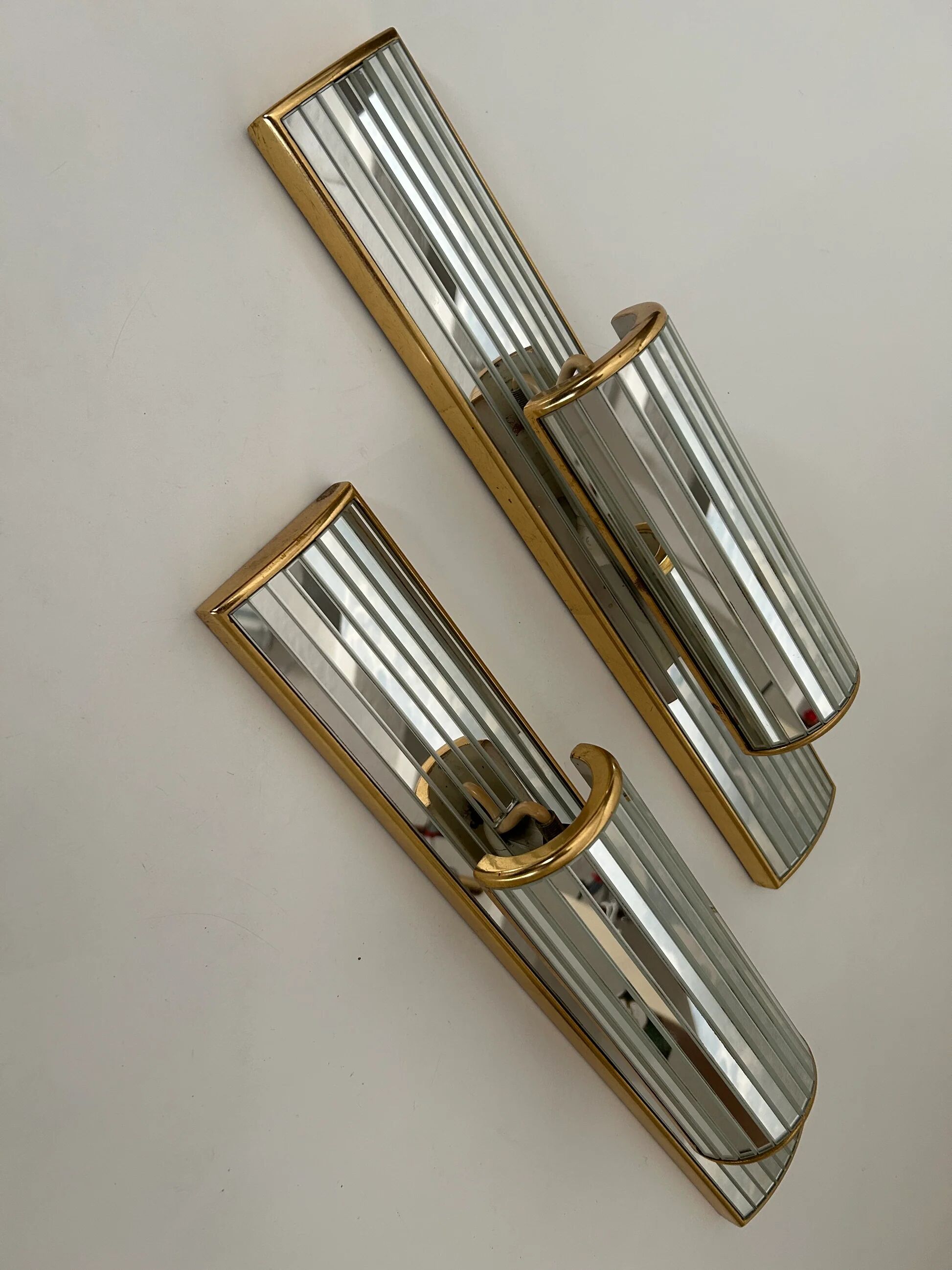 Pair of mirrored sconces by Dekundt, Belgium, 1980s (model 1620-114)