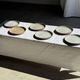 Set of 6 handmade stoneware plates in glazed beige and brown D20 H3