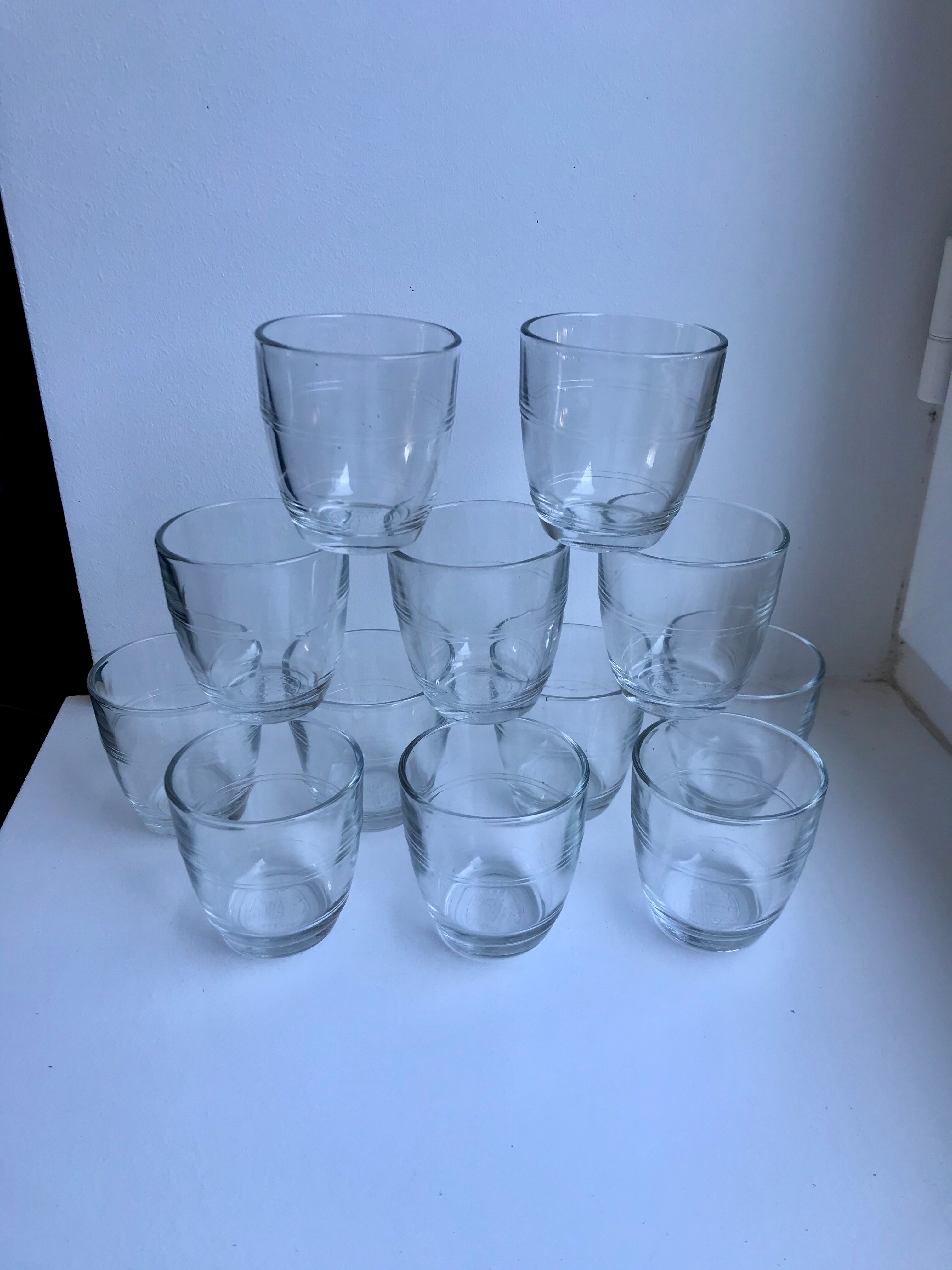 Set of 12 vintage Duralex vintage glasses for children