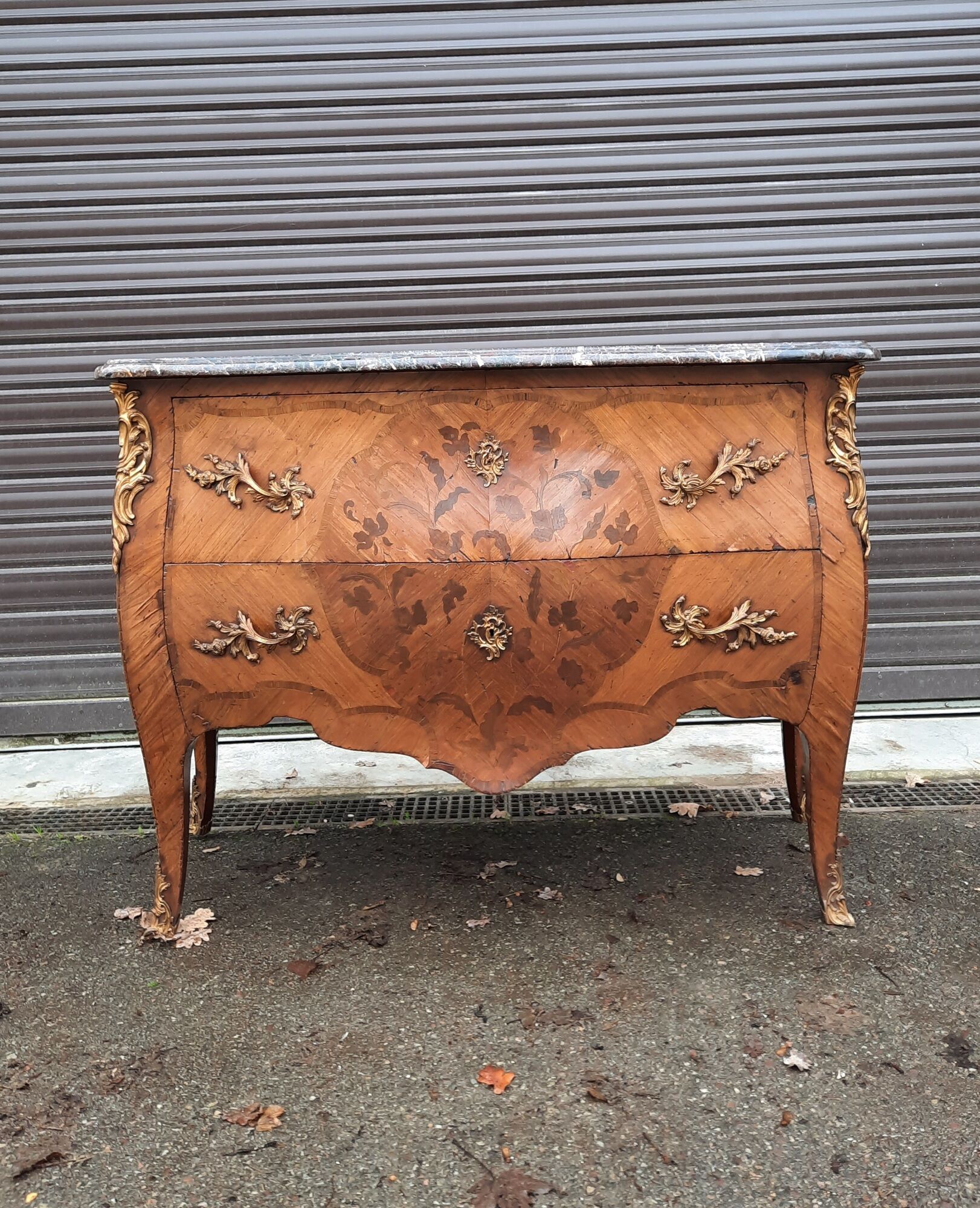 Louis XV style chest of drawers stamped "Gouffe"