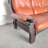 Brazilian brutalist leather sofa