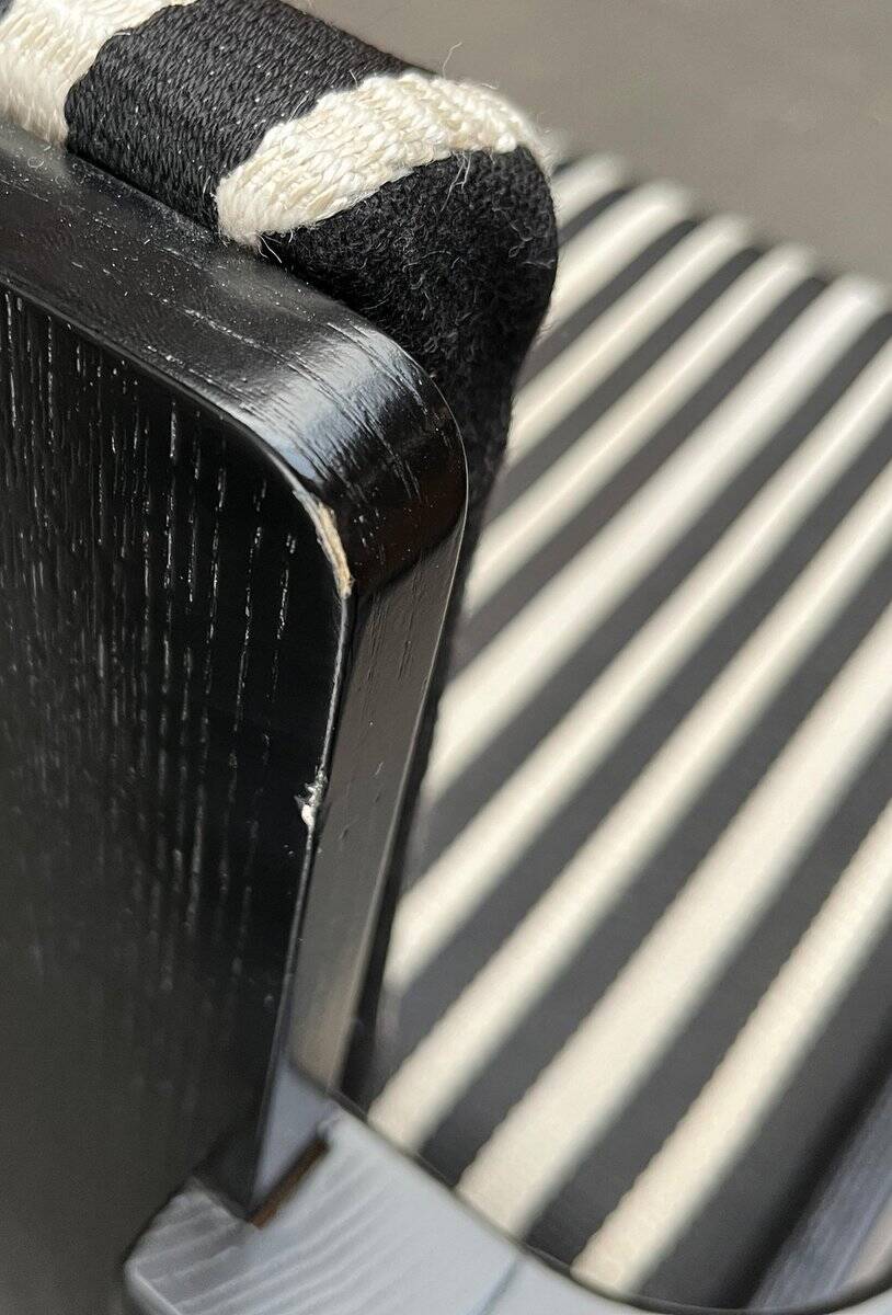 German armchair model D51 Fagus with Bauhaus pattern cushion by Walter Gropius for Tecta