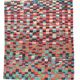 5x6 Multicolor Checkered Pattern Turkish Vintage Rug, 151x172Cm