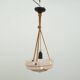 Vintage soft pink marbled glass Art Deco design pendant lamp