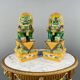 Pair of Guardian Lions in Glazed Ceramic, China, 20th Century