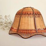 Vintage woven wicker pendant light