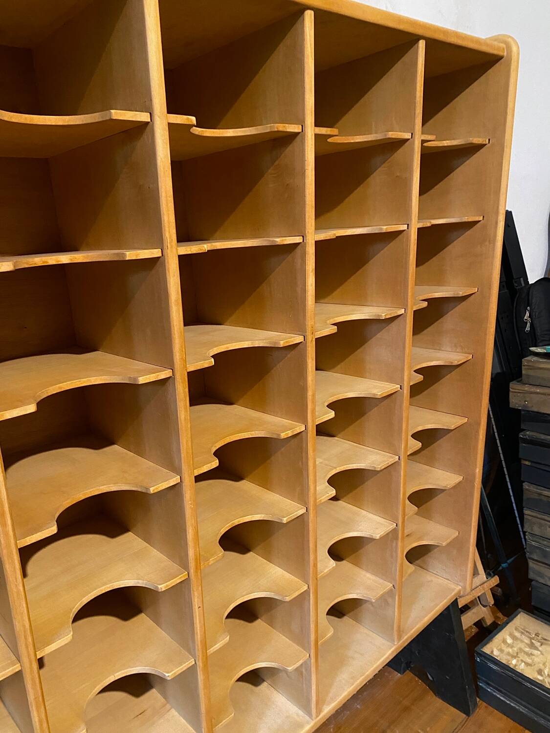 Vintage Scandinavian 48-compartment locker cabinet