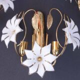 Set of 4 Murano White Flowers Wall Light, 1970s