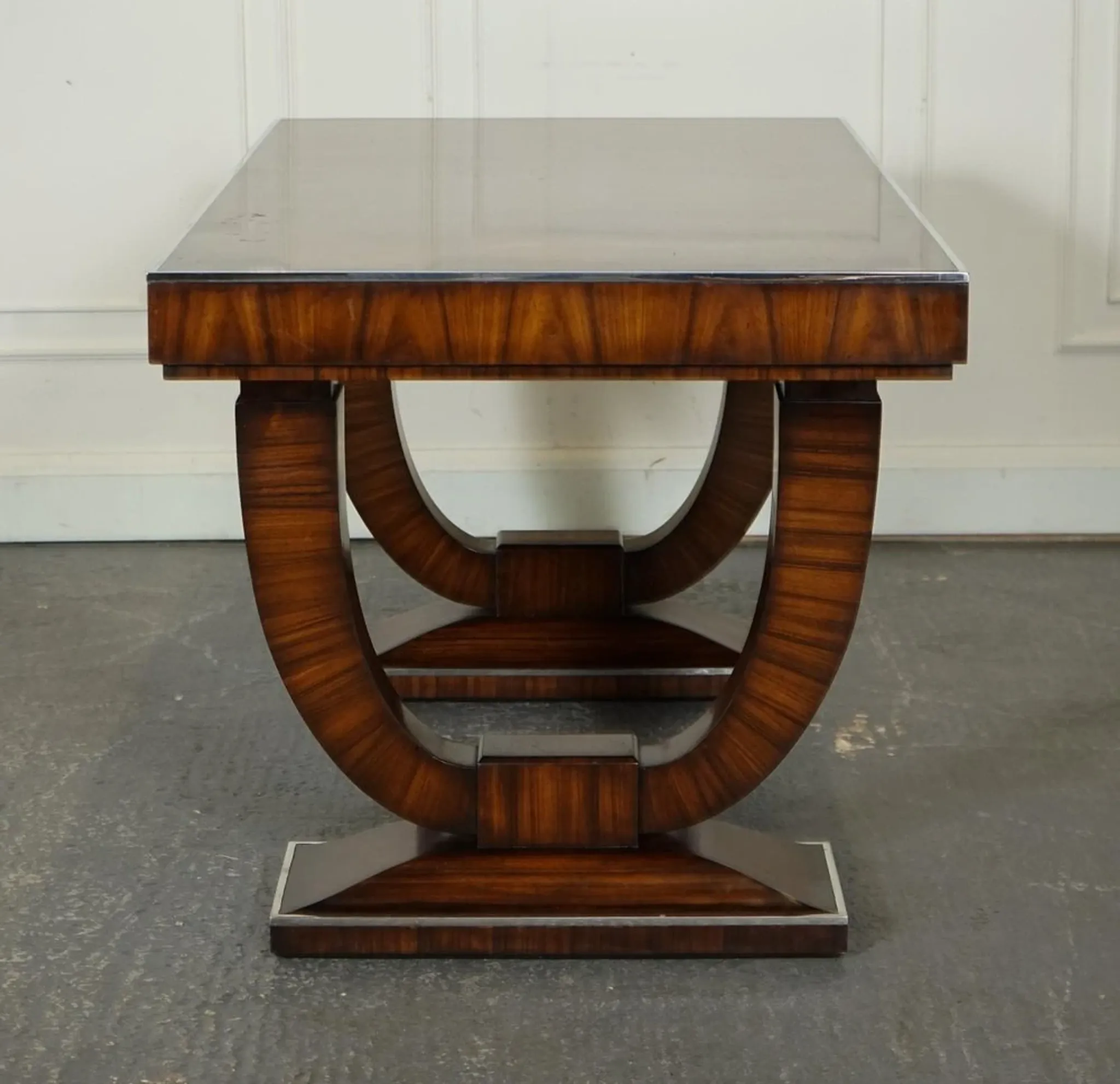 Double-Faced Drawer Desk Art Deco by Theodore Alexander
